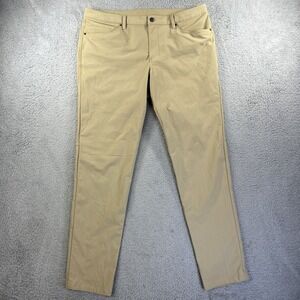 Lululemon Pants Mens 36x32 Tan Khaki ABC Slim Warpstreme Performance Tech Golf